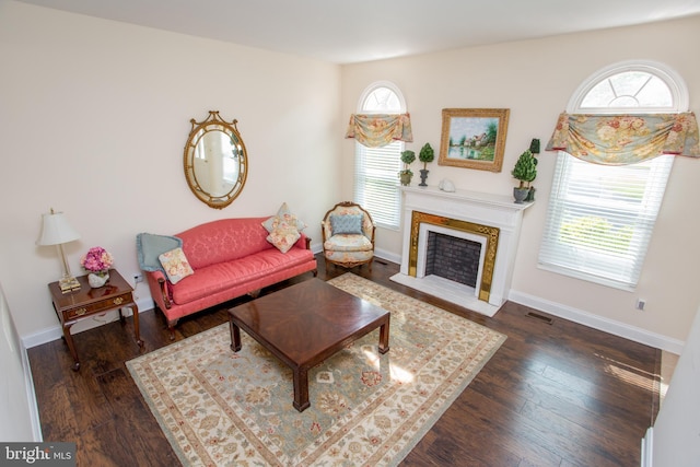 114 Pipers Pl, Chalfont, PA 18914 - living area with wood finished floors and a high end fireplace