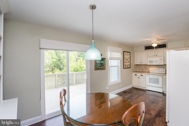 114 Pipers Pl, Chalfont, PA 18914 - dining room featuring dark wood-style floors and a ceiling fan