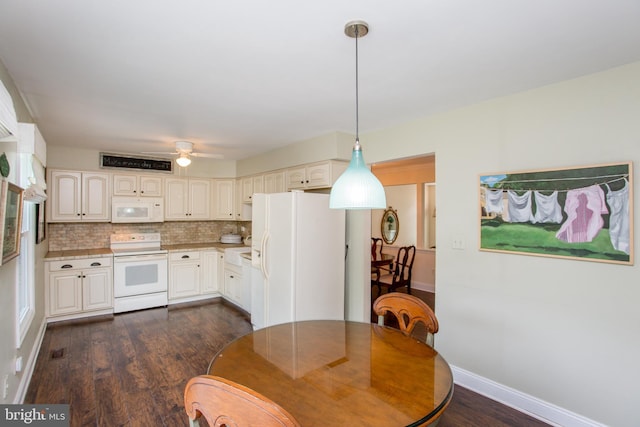 114 Pipers Pl, Chalfont, PA 18914 - dining space featuring ceiling fan and dark wood-style floors