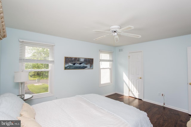114 Pipers Pl, Chalfont, PA 18914 - bedroom featuring dark wood-style flooring and a ceiling fan