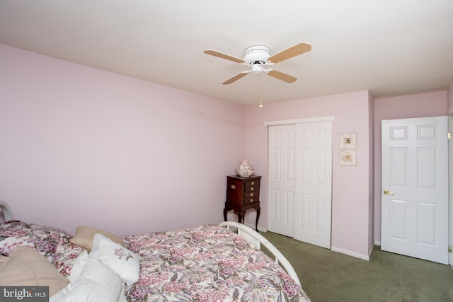 114 Pipers Pl, Chalfont, PA 18914 - carpeted bedroom featuring a closet and ceiling fan