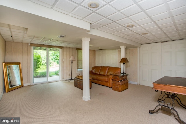 114 Pipers Pl, Chalfont, PA 18914 - basement with carpet flooring and wooden walls