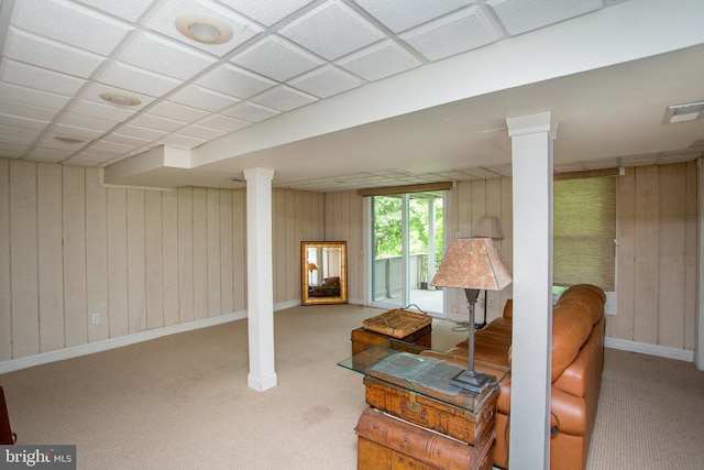 114 Pipers Pl, Chalfont, PA 18914 - below grade area featuring carpet floors and wooden walls