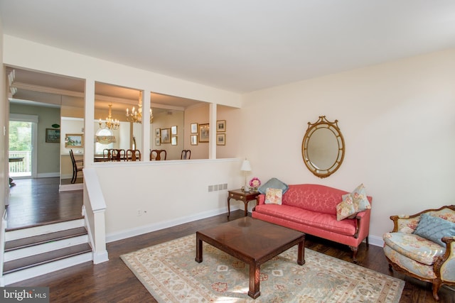 114 Pipers Pl, Chalfont, PA 18914 - living area featuring a chandelier and wood finished floors