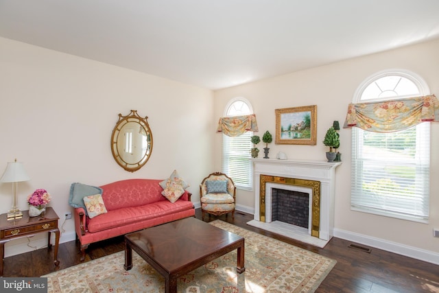 114 Pipers Pl, Chalfont, PA 18914 - living room with wood finished floors and a fireplace