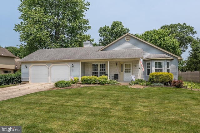 12 Mayville Ln, Marlton, NJ 08053 - view of front of property with a garage, concrete driveway, a chimney, roof with shingles, and brick siding
