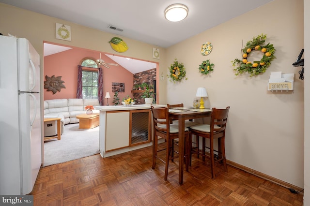 12 Mayville Ln, Marlton, NJ 08053 - dining space featuring vaulted ceiling and baseboards
