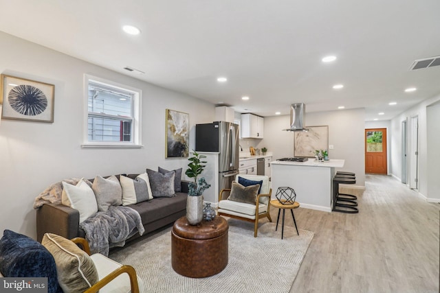 919 Mentor Ave, Capitol Heights, MD 20743 - living area featuring light wood-style floors and recessed lighting