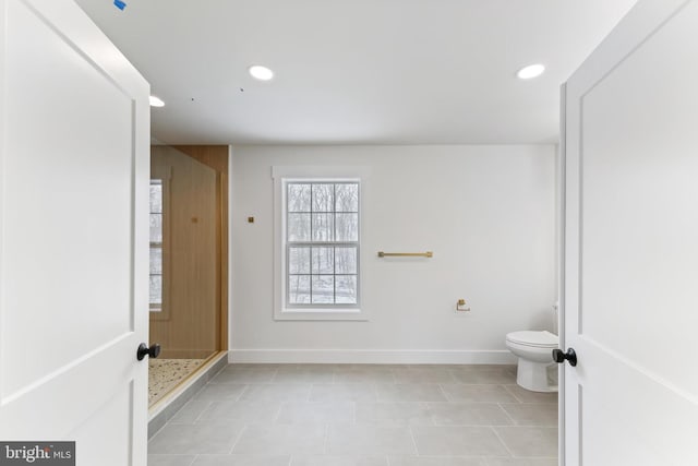 171 Ellicott Rd, Avondale, PA 19311 - bathroom featuring recessed lighting, tile patterned flooring, and a shower