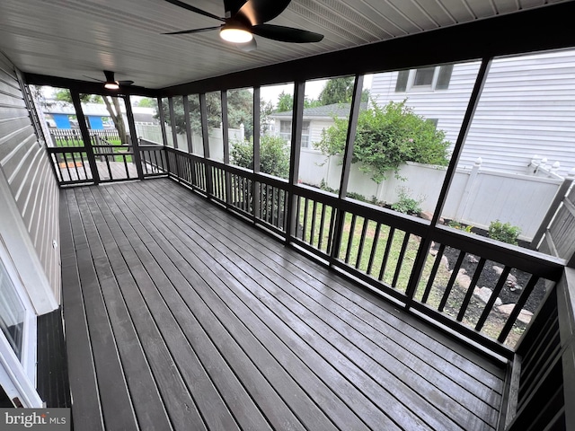 122 W N St, Waynesboro, PA 17268 - unfurnished sunroom with a ceiling fan and healthy amount of natural light