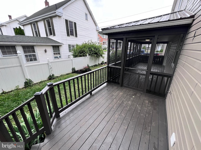 122 W N St, Waynesboro, PA 17268 - wooden terrace with a sunroom