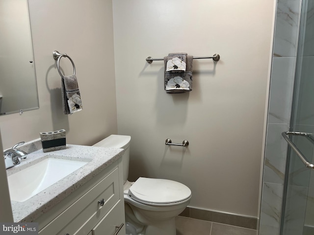 9220 Redbridge Ct, Laurel, MD 20723 - full bathroom featuring tile patterned flooring, vanity, and a shower with door