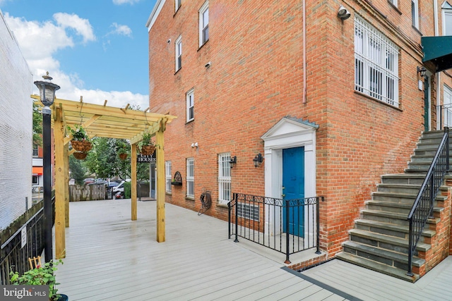 1803 T St NW Unit 11, Washington, DC 20009 - wooden deck with a pergola and stairway