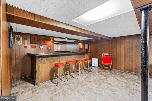 5139 Celestial Way, Columbia, MD 21044 - indoor dry bar featuring wood walls and a drop ceiling