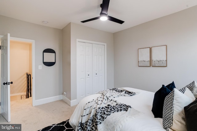 3910 E Pratt St, Baltimore, MD 21224 - carpeted bedroom with a closet and a ceiling fan