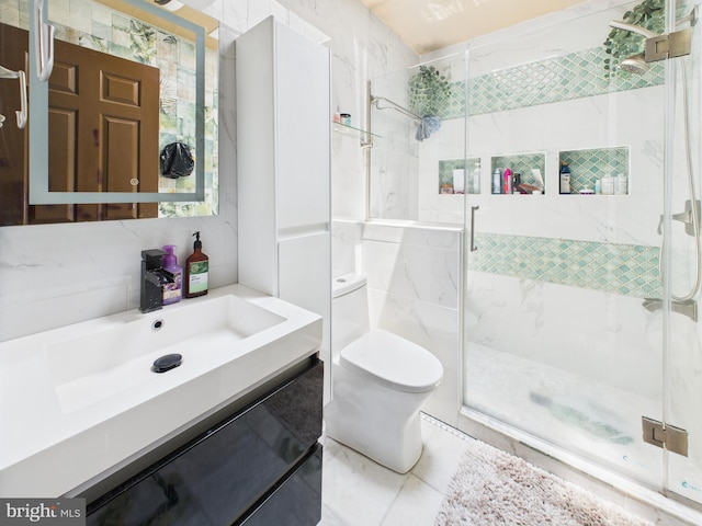 2101 Waterleaf Way, Bowie, MD 20721 - bathroom featuring vanity, a shower stall, and tile patterned floors