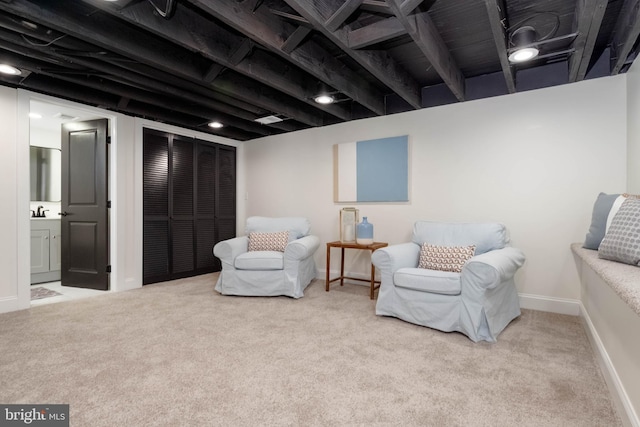 1117 Overbrook Rd, Baltimore, MD 21239 - sitting room featuring carpet flooring and baseboards
