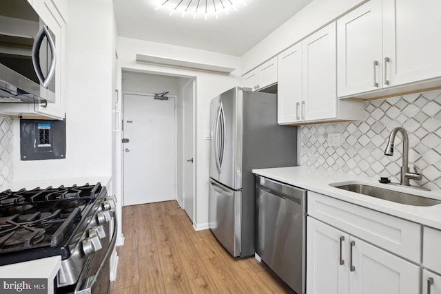 600 Roosevelt Blvd Unit 316, Falls Church, VA 22044 - kitchen featuring appliances with stainless steel finishes, tasteful backsplash, light countertops, and white cabinets