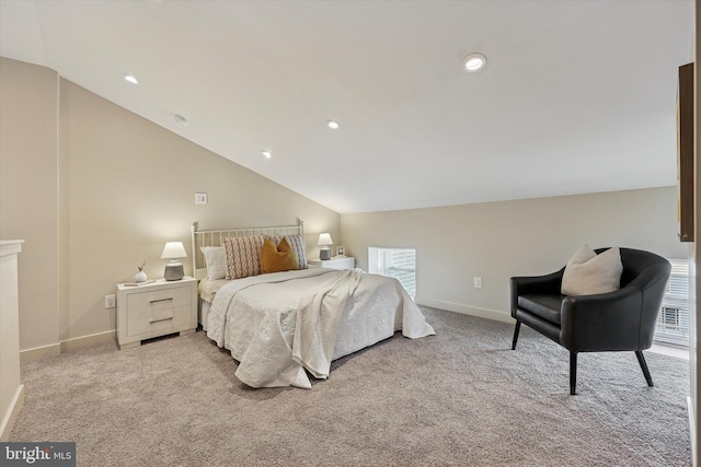 181 Levering St, Philadelphia, PA 19127 - bedroom featuring carpet, vaulted ceiling, and recessed lighting