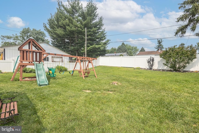 3735 Donegal Ln, Brookhaven, PA 19015 - fenced backyard with a playground