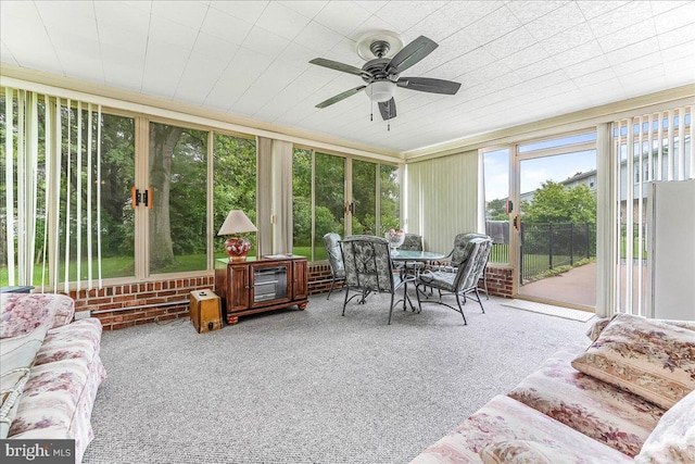 228 Benjamin Blvd, Bear, DE 19701 - sunroom / solarium with french doors, ceiling fan, and outdoor dining space