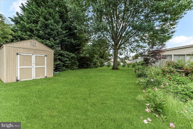 228 Benjamin Blvd, Bear, DE 19701 - view of grassy yard with a storage shed