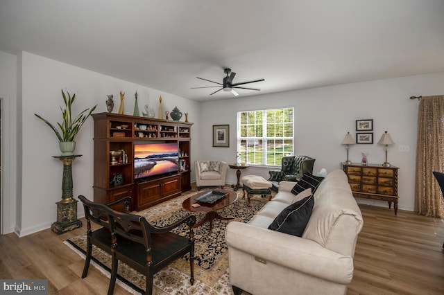 21 Walnut Grove Dr, Fredericksburg, VA 22406 - living area featuring a ceiling fan and wood finished floors