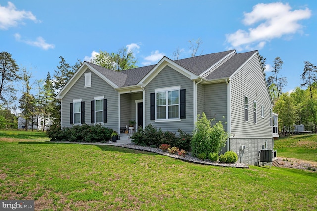21 Walnut Grove Dr, Fredericksburg, VA 22406 - ranch-style home with a front lawn and roof with shingles
