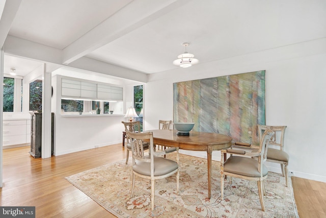 1330 Potomac School Rd, Mclean, VA 22101 - dining area with beamed ceiling and wood finished floors
