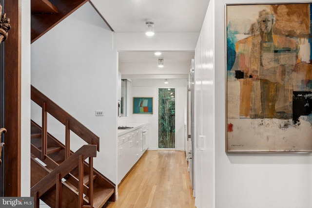 1330 Potomac School Rd, Mclean, VA 22101 - corridor with light wood-style floors and stairway