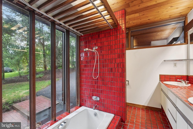 1330 Potomac School Rd, Mclean, VA 22101 - full bathroom with double vanity and tile patterned floors