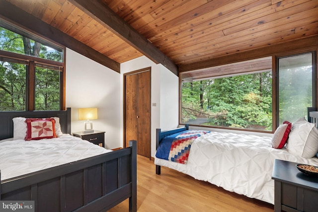 1330 Potomac School Rd, Mclean, VA 22101 - bedroom with light wood-style floors and wood ceiling