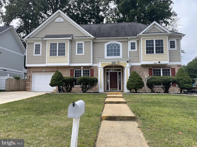 7212 Highland St, Springfield, VA 22150 - view of front of home with brick siding, a garage, and concrete driveway