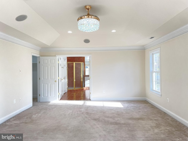 7212 Highland St, Springfield, VA 22150 - carpeted spare room with ornamental molding and recessed lighting