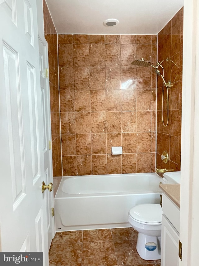 7212 Highland St, Springfield, VA 22150 - full bath featuring vanity, washtub / shower combination, and tile patterned flooring