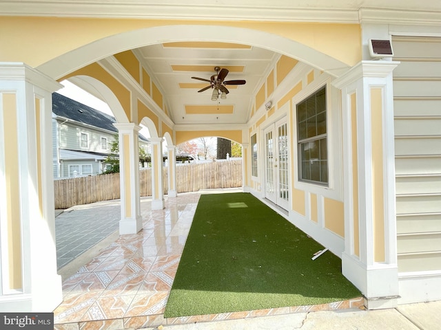 7212 Highland St, Springfield, VA 22150 - view of patio featuring french doors and ceiling fan