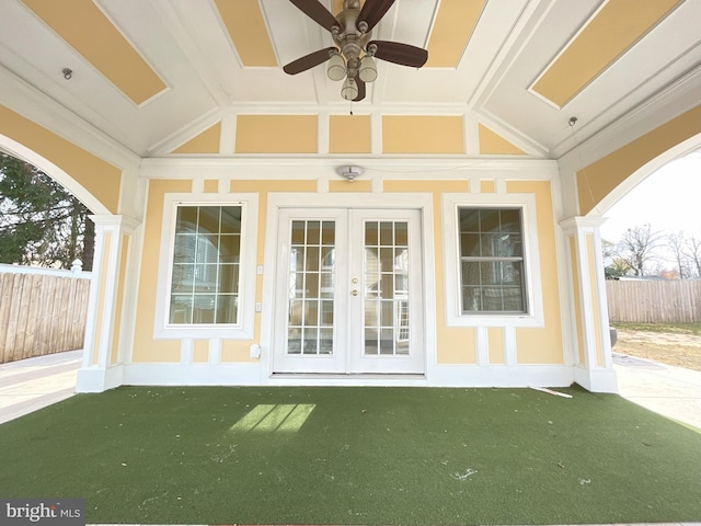 7212 Highland St, Springfield, VA 22150 - doorway to property with french doors and ceiling fan