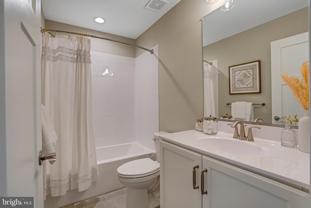 539 Whimsical Dr, Havre De Grace, MD 21078 - full bath featuring vanity, shower / bathtub combination with curtain, and tile patterned floors
