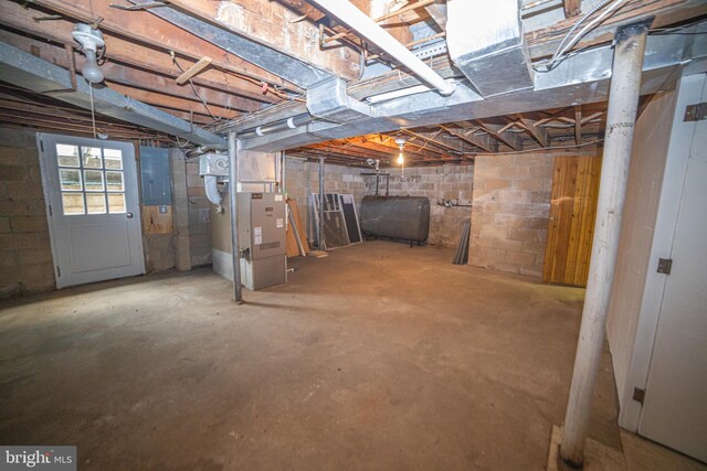 4117 Chichester Ave, Upper Chichester, PA 19061 - below grade area featuring oil tank, electric panel, and heating unit