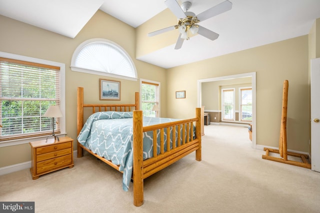 4 Monument Dr, Stafford, VA 22554 - carpeted bedroom with lofted ceiling and a ceiling fan