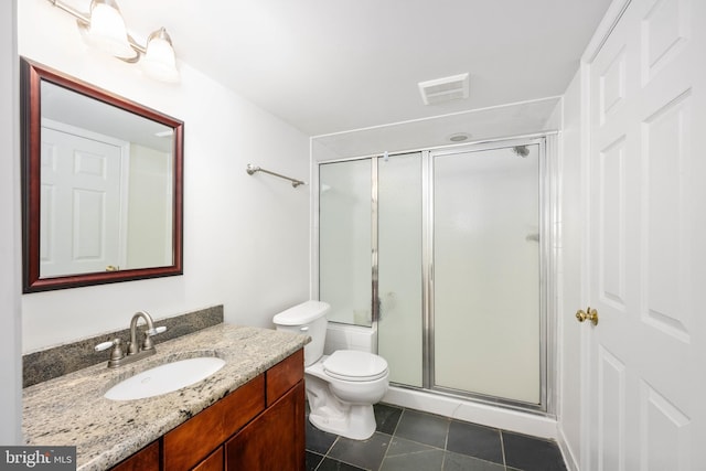 4 Monument Dr, Stafford, VA 22554 - bathroom with vanity, a stall shower, and tile patterned floors