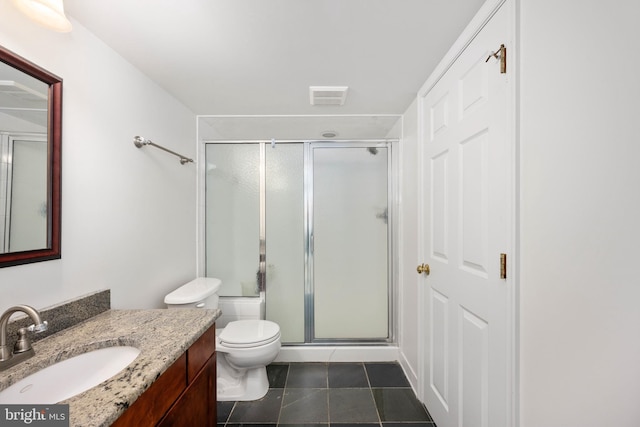 4 Monument Dr, Stafford, VA 22554 - bathroom featuring vanity, a stall shower, and tile patterned flooring