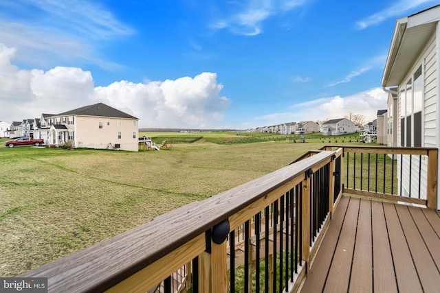 10137 Premier St, Fredericksburg, VA 22408 - wooden terrace featuring a residential view and a lawn