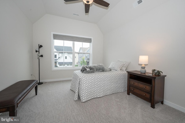 726 Switchman Rd, Media, PA 19063 - bedroom featuring vaulted ceiling, carpet flooring, and a ceiling fan
