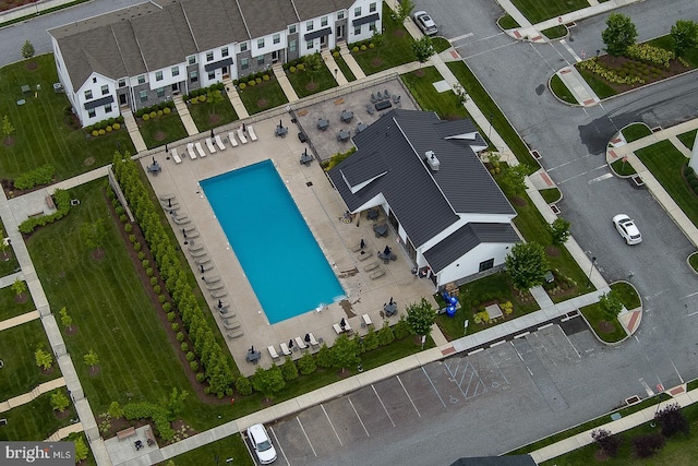 726 Switchman Rd, Media, PA 19063 - aerial view of a pool area
