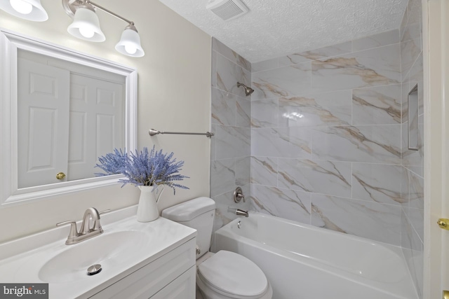 8318 Brookvale Ct, Springfield, VA 22153 - full bathroom featuring a textured ceiling, vanity, and shower / bath combination