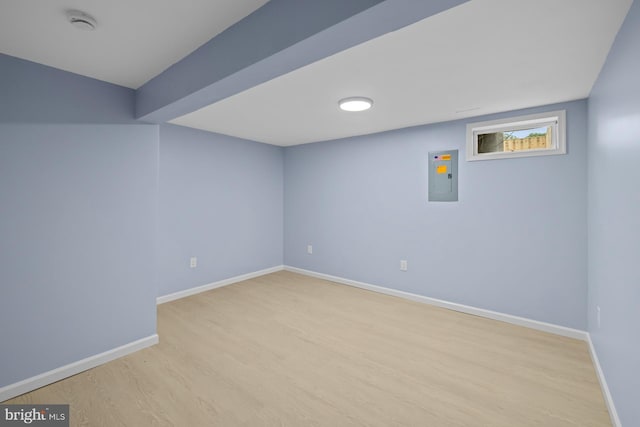 8318 Brookvale Ct, Springfield, VA 22153 - basement with electric panel and wood finished floors
