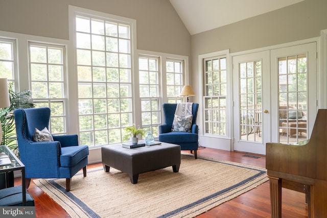 3259 Chrisland Dr, Annapolis, MD 21403 - living area with lofted ceiling and wood finished floors