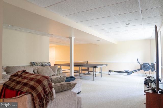 3259 Chrisland Dr, Annapolis, MD 21403 - rec room with carpet and a paneled ceiling