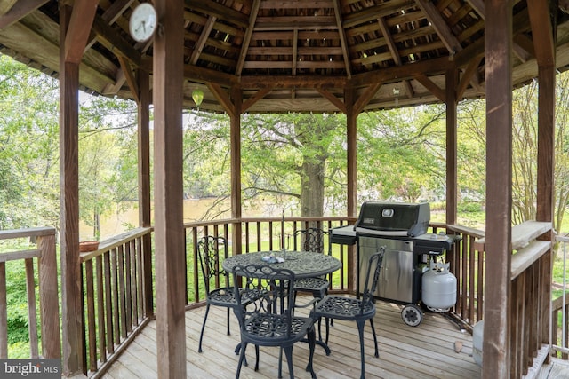 3259 Chrisland Dr, Annapolis, MD 21403 - wooden deck with area for grilling and a gazebo